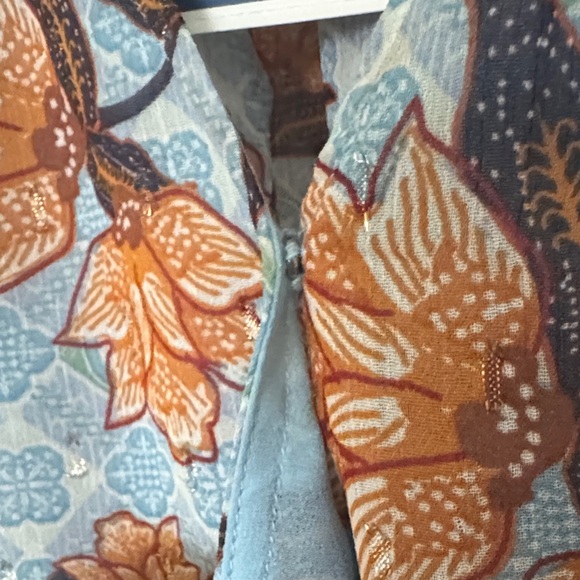 Rachel Zoe Sleeveless Floral Blouse - Blue and Orange - Picture 5 of 8